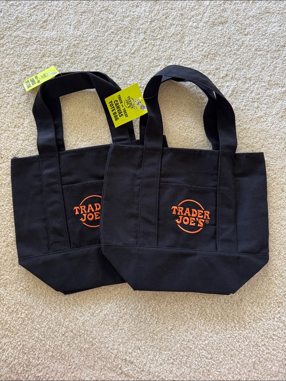 NWT x 2 Trader Joe’s Black Mini Tote